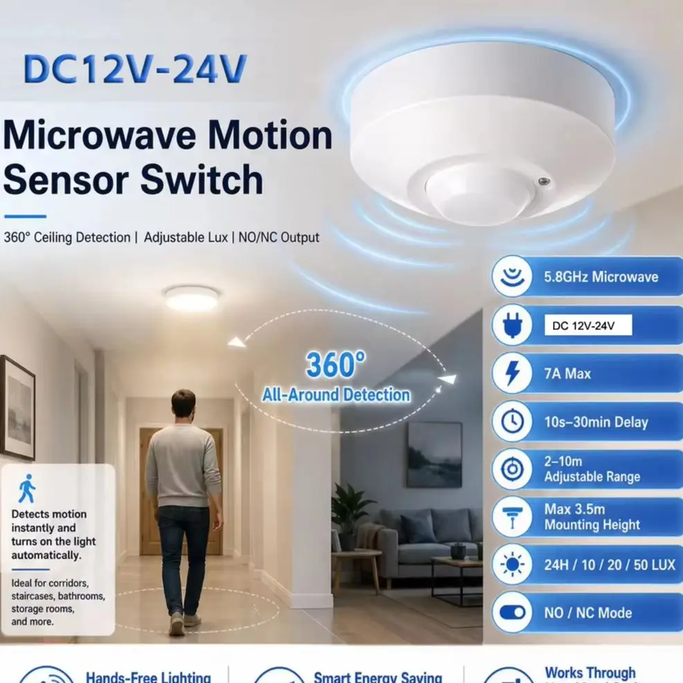 Home Security Radar System - Tavana Monte Edilen DC12V-24V Mikrodalga Radar