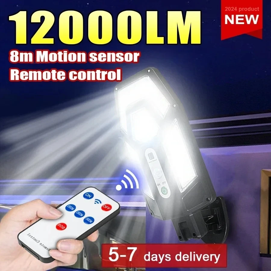 Solar Security Light - 12000LM Güçlü Güneş Enerjili Duvar Lambası,