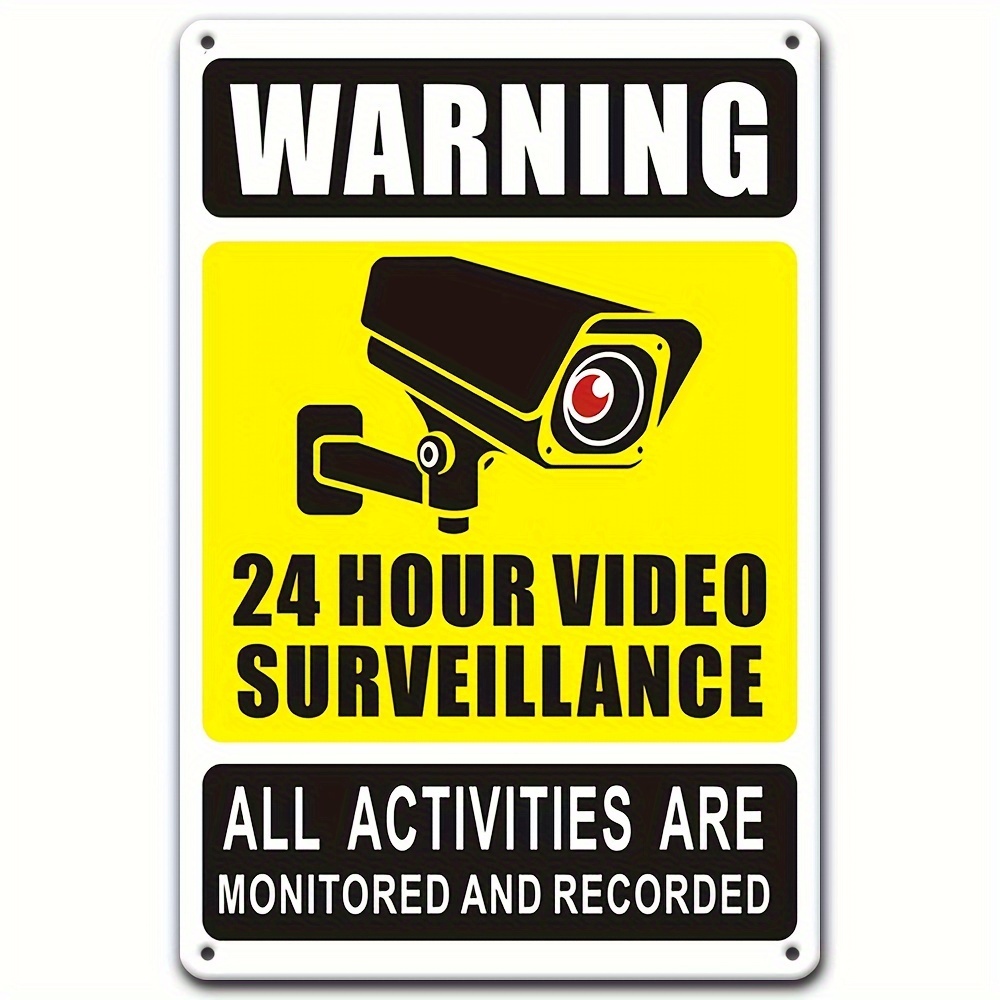 Home Security Outdoor - 7/24 Video Gözetim Uyarı Levhası -