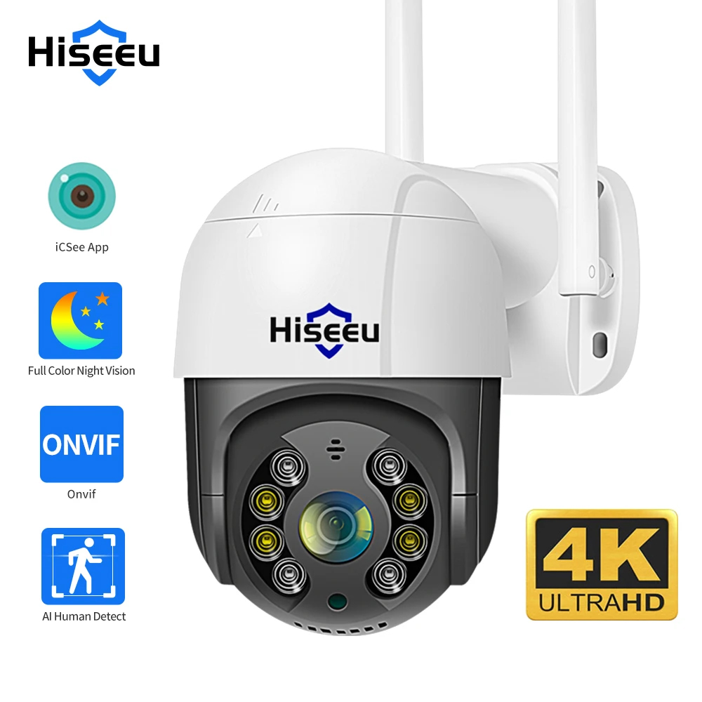Home Security Ai - Hiseeu 8MP 4K PTZ Wifi Kamera