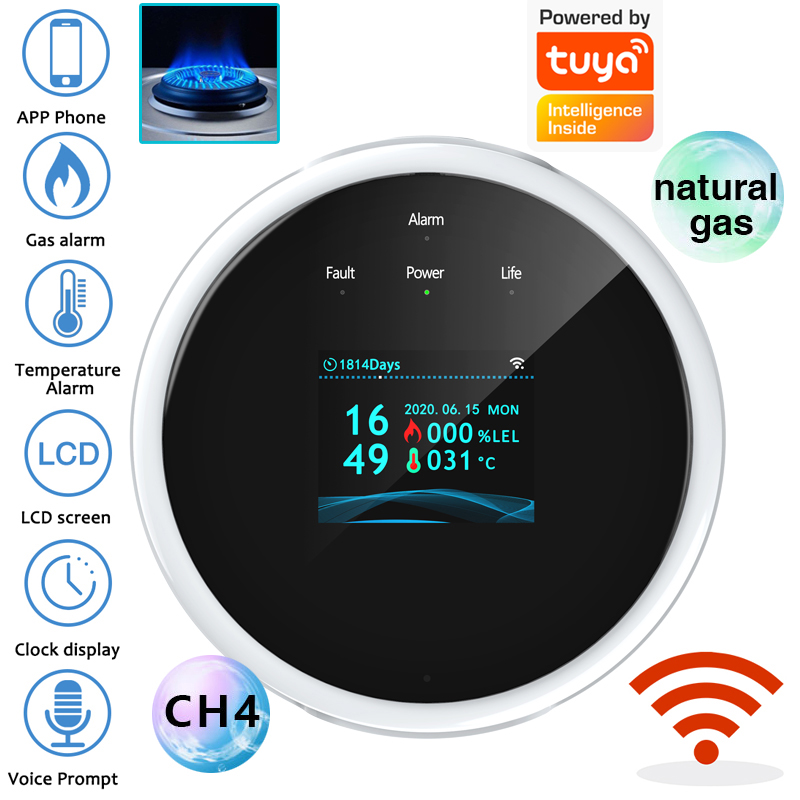 Home Security And Monitoring - 2.4G WiFi Gaz Alarm Sensörü Yanıcı
