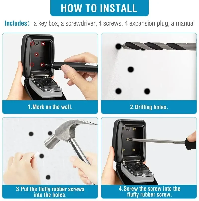Şifre Tuş Kilidi Kutusu Su Geç - Home Security Key Box incelemesi ve fiyatı