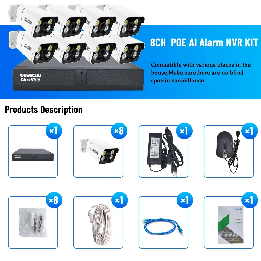 Üretici 5mp 4k 8mp 4 8 16 Kana - Home Security Ai incelemesi ve fiyatı