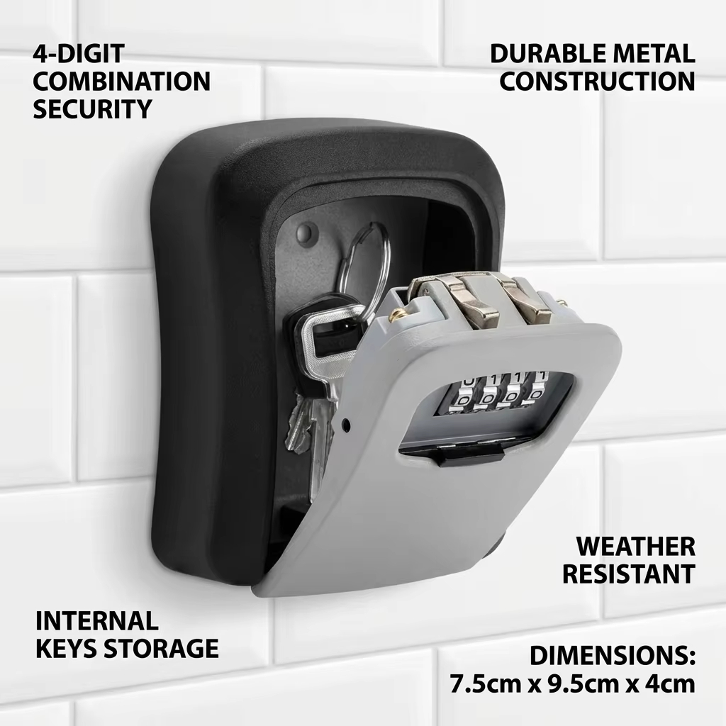 Duvara Monte Anahtar Kilit Kut - Home Security Key Box incelemesi ve fiyatı