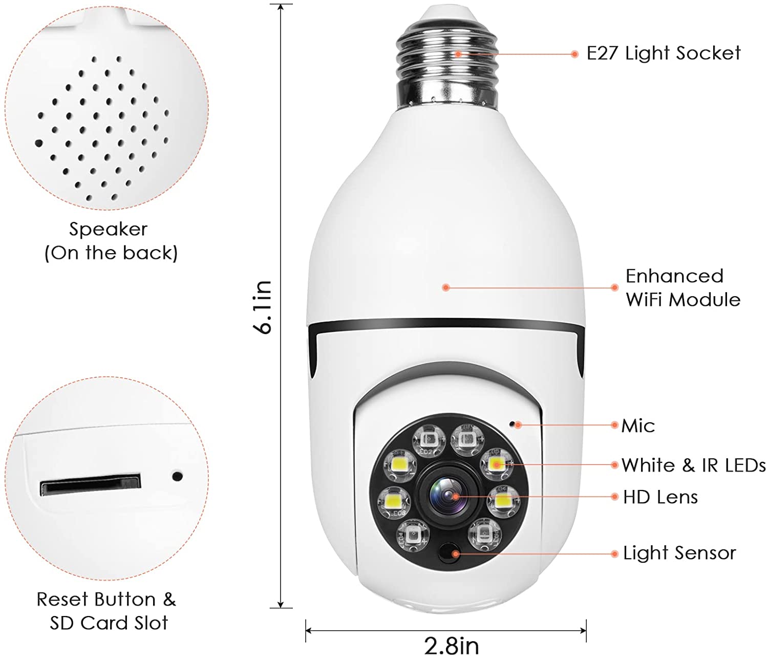 4MP E27 Ampul Kamera WiFi Kapa - Home Security Ai incelemesi ve fiyatı